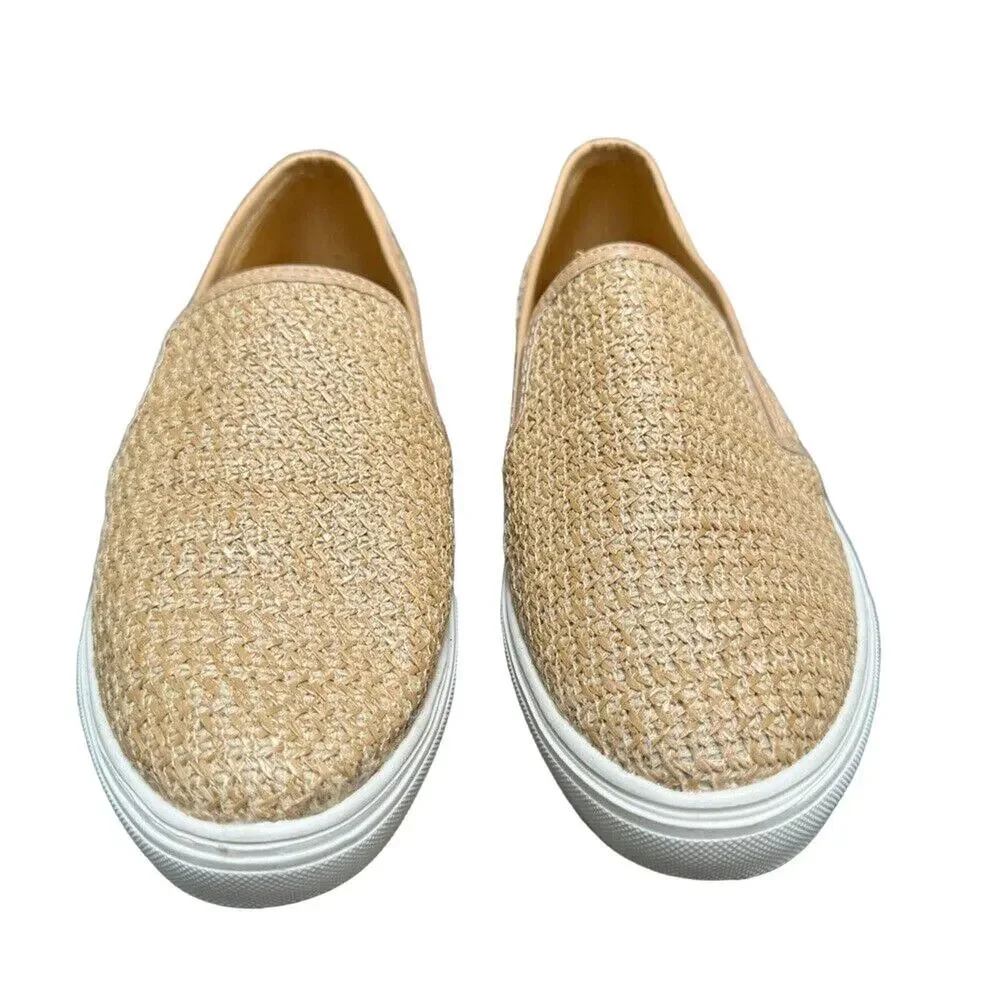 Restricted Valley Girl Sneakers Tan Woven Summer Vacation Women's Size 8.5‎ EUC